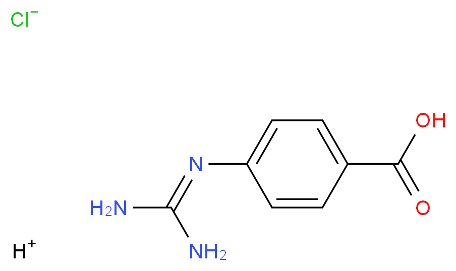 hydrogen 4-[(diaminomethylidene)amino]benzoic acid chloride_分子结构_CAS_42823-46-1