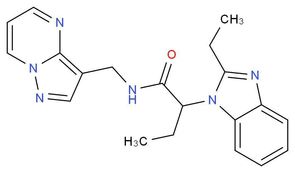 2-(2-ethyl-1H-benzimidazol-1-yl)-N-(pyrazolo[1,5-a]pyrimidin-3-ylmethyl)butanamide_分子结构_CAS_)