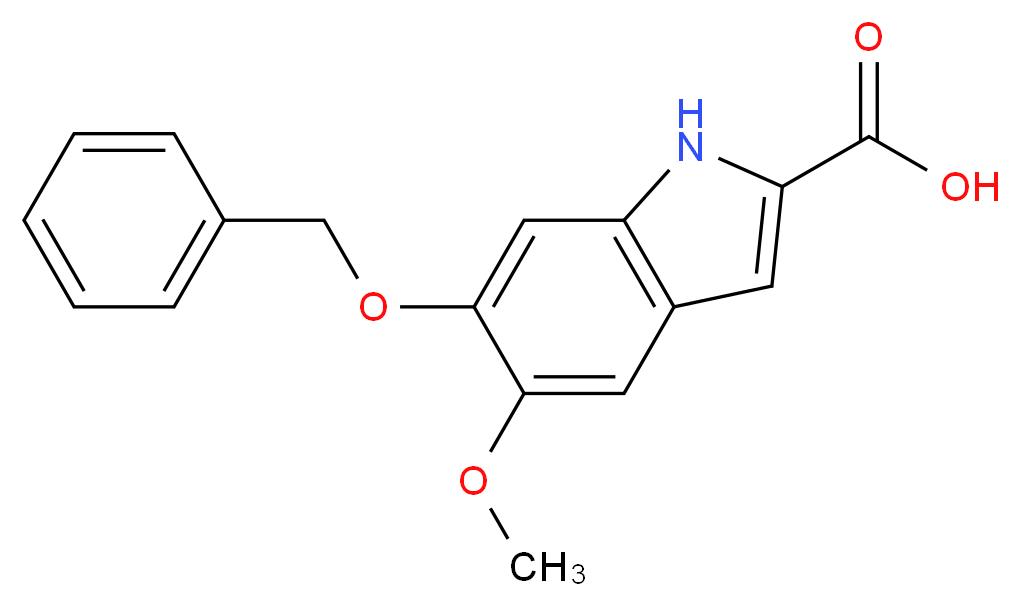 6-苄氧基-5-甲氧基-2-羧基吲哚_分子结构_CAS_2495-92-3)