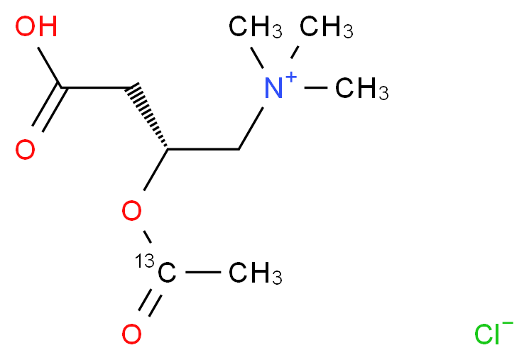 [(2R)-2-[(1-<sup>1</sup><sup>3</sup>C)acetyloxy]-3-carboxypropyl]trimethylazanium chloride_分子结构_CAS_287389-45-1
