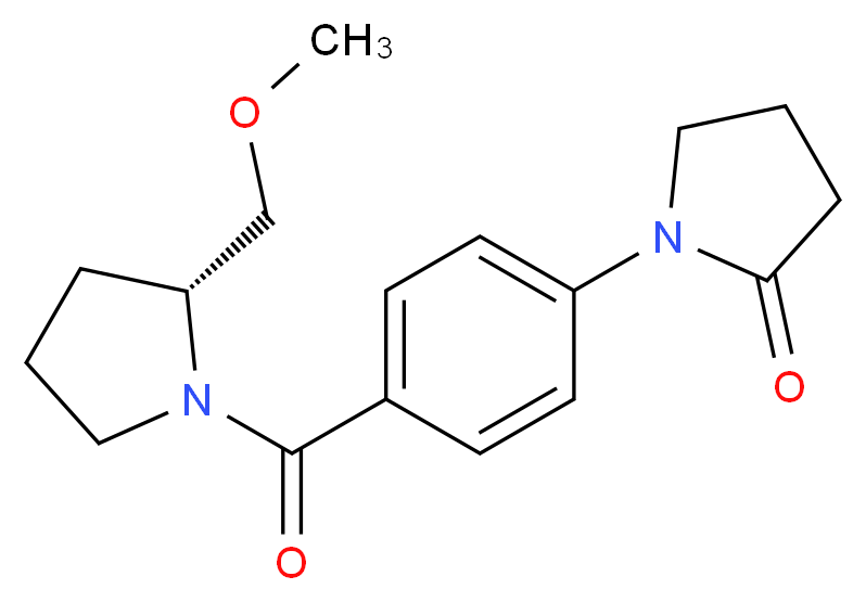 1-(4-{[(2R)-2-(methoxymethyl)pyrrolidin-1-yl]carbonyl}phenyl)pyrrolidin-2-one_分子结构_CAS_)