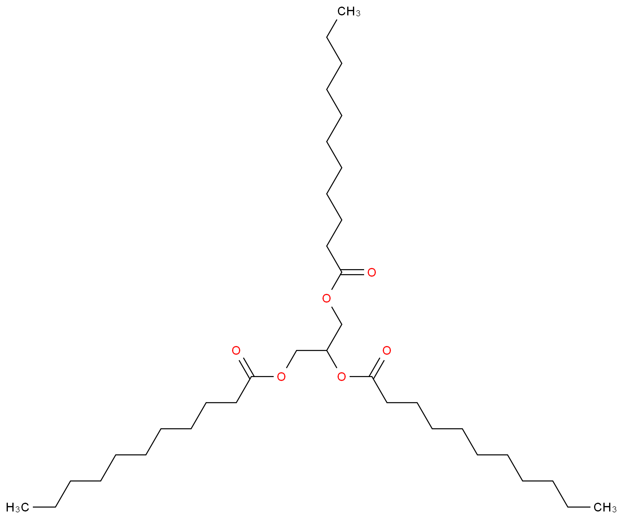 1,3-bis(undecanoyloxy)propan-2-yl undecanoate_分子结构_CAS_13552-80-2