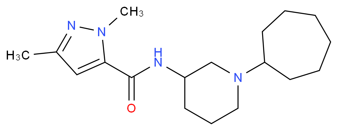 N-(1-cycloheptyl-3-piperidinyl)-1,3-dimethyl-1H-pyrazole-5-carboxamide_分子结构_CAS_)