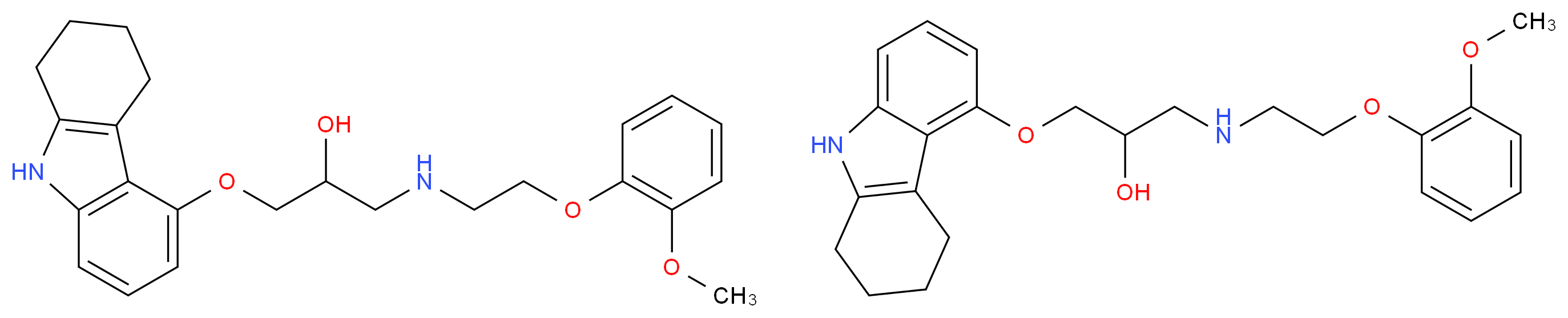 bis([2-hydroxy-3-(2,3,4,9-tetrahydro-1H-carbazol-5-yloxy)propyl][2-(2-methoxyphenoxy)ethyl]amine)_分子结构_CAS_1246820-73-4