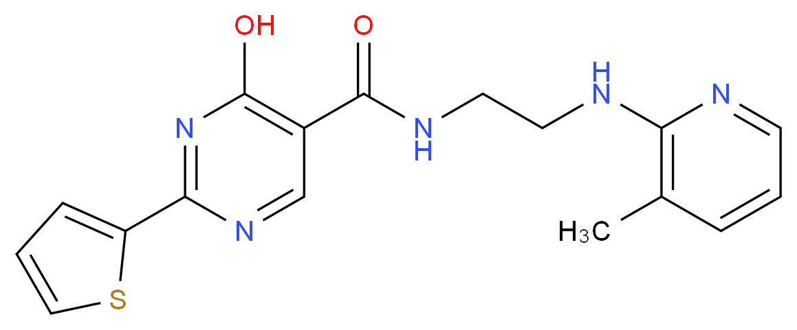 4-hydroxy-N-{2-[(3-methylpyridin-2-yl)amino]ethyl}-2-(2-thienyl)pyrimidine-5-carboxamide_分子结构_CAS_)
