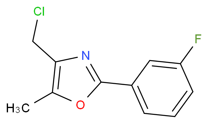 4-(chloromethyl)-2-(3-fluorophenyl)-5-methyl-1,3-oxazole_分子结构_CAS_884504-76-1)