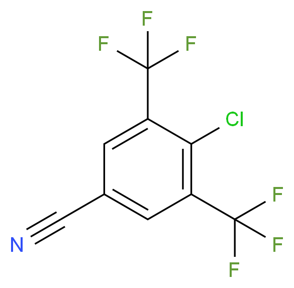 3,5-Bis(trifluoromethyl)-4-chlorobenzonitrile 93%_分子结构_CAS_62584-30-9)