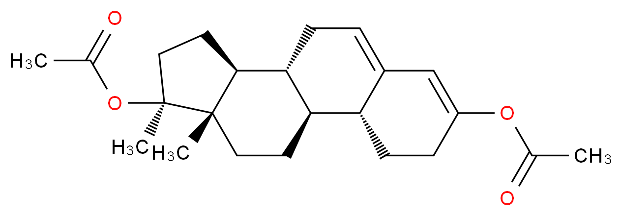 (1S,2R,10R,11S,14S,15S)-5-(acetyloxy)-14,15-dimethyltetracyclo[8.7.0.0<sup>2</sup>,<sup>7</sup>.0<sup>1</sup><sup>1</sup>,<sup>1</sup><sup>5</sup>]heptadeca-5,7-dien-14-yl acetate_分子结构_CAS_95564-05-9