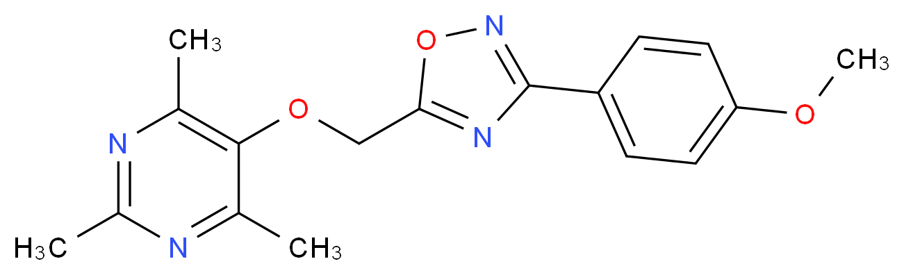 5-{[3-(4-methoxyphenyl)-1,2,4-oxadiazol-5-yl]methoxy}-2,4,6-trimethylpyrimidine_分子结构_CAS_)