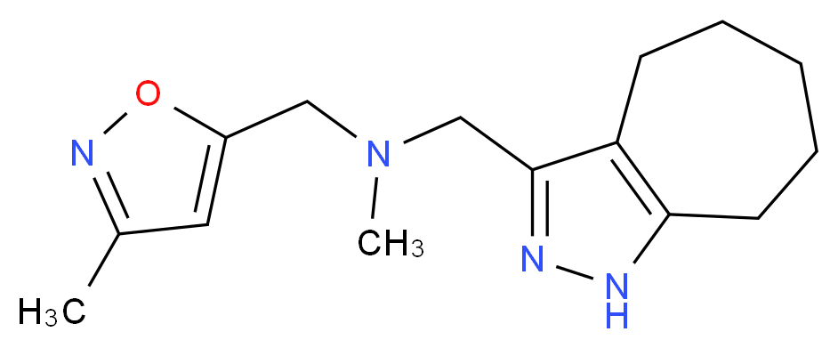 (1,4,5,6,7,8-hexahydrocyclohepta[c]pyrazol-3-ylmethyl)methyl[(3-methylisoxazol-5-yl)methyl]amine_分子结构_CAS_)
