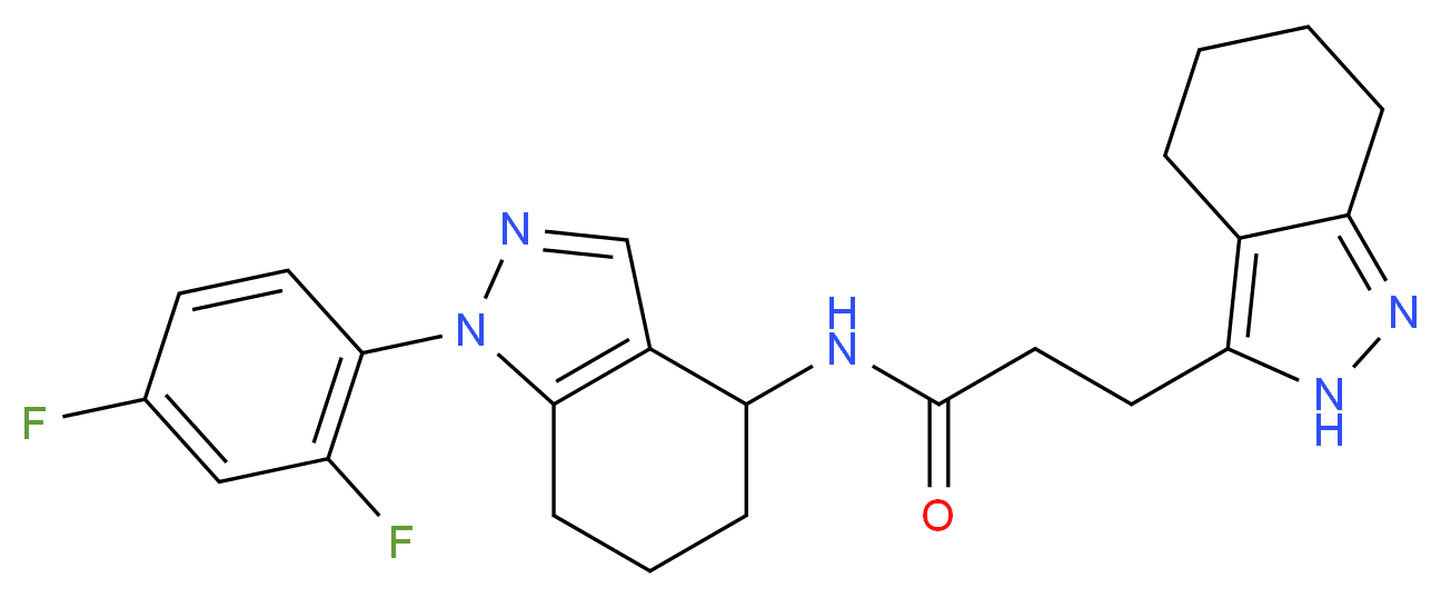 N-[1-(2,4-difluorophenyl)-4,5,6,7-tetrahydro-1H-indazol-4-yl]-3-(4,5,6,7-tetrahydro-2H-indazol-3-yl)propanamide_分子结构_CAS_)