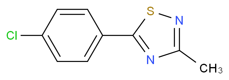 5-(4-chlorophenyl)-3-methyl-1,2,4-thiadiazole_分子结构_CAS_74466-94-7