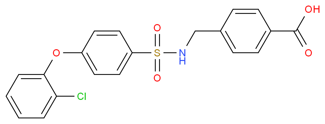 4-[4-(2-chlorophenoxy)benzenesulfonamidomethyl]benzoic acid_分子结构_CAS_727689-54-5