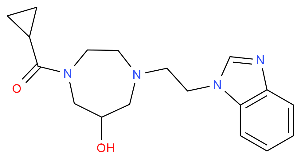 1-[2-(1H-benzimidazol-1-yl)ethyl]-4-(cyclopropylcarbonyl)-1,4-diazepan-6-ol_分子结构_CAS_)