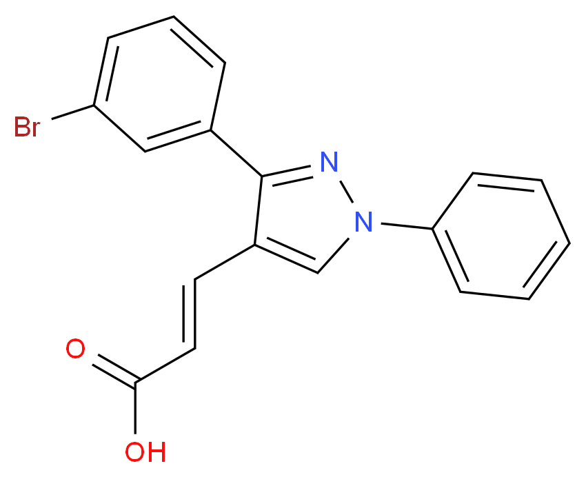 (2E)-3-[3-(3-bromophenyl)-1-phenyl-1H-pyrazol-4-yl]acrylic acid_分子结构_CAS_372107-21-6)