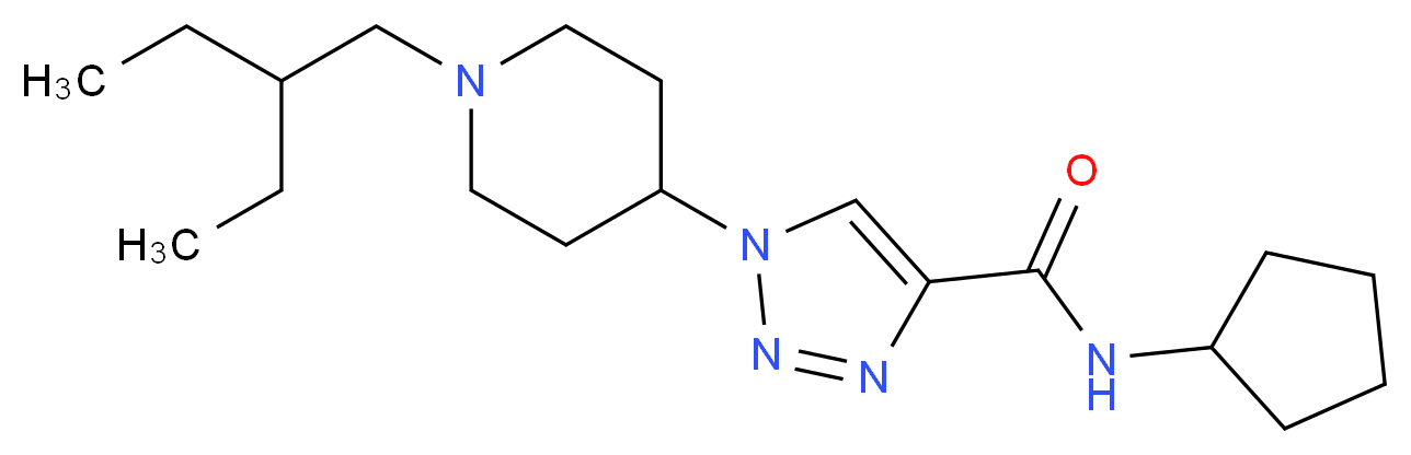N-cyclopentyl-1-[1-(2-ethylbutyl)-4-piperidinyl]-1H-1,2,3-triazole-4-carboxamide_分子结构_CAS_)