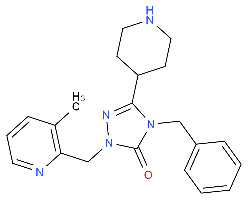 4-benzyl-2-[(3-methylpyridin-2-yl)methyl]-5-piperidin-4-yl-2,4-dihydro-3H-1,2,4-triazol-3-one_分子结构_CAS_)