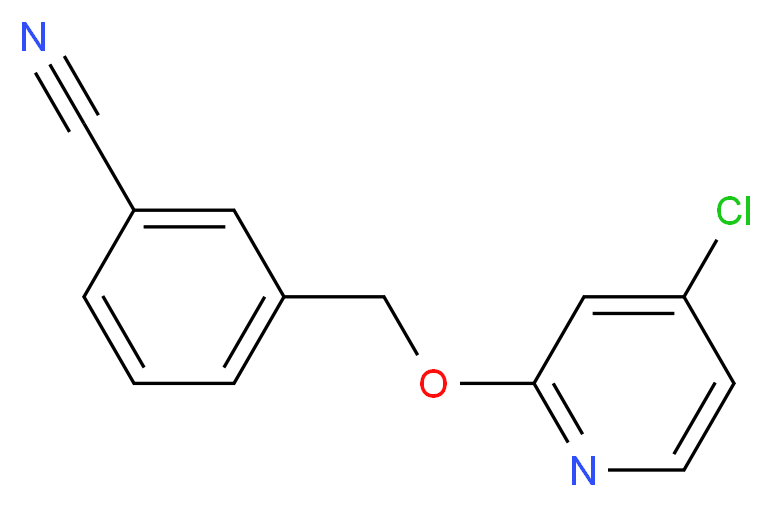 3-{[(4-chloropyridin-2-yl)oxy]methyl}benzonitrile_分子结构_CAS_1346707-16-1