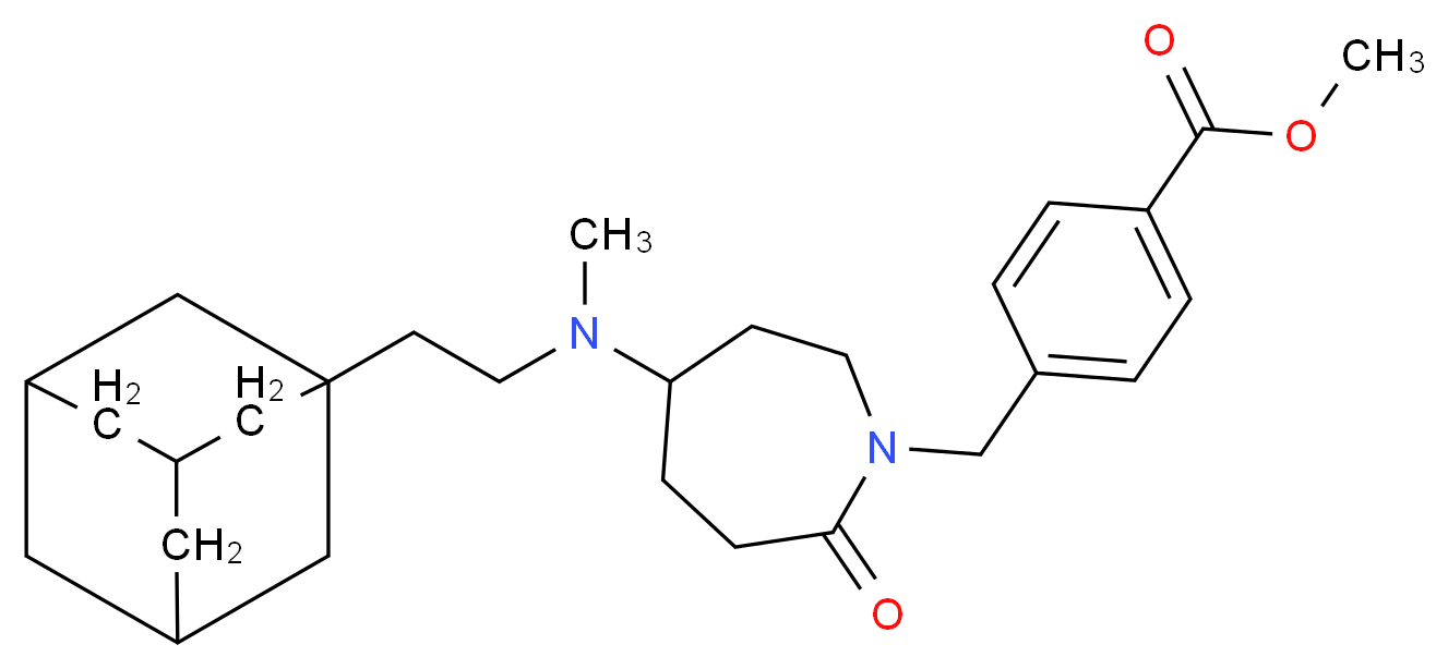 methyl 4-({5-[[2-(1-adamantyl)ethyl](methyl)amino]-2-oxo-1-azepanyl}methyl)benzoate_分子结构_CAS_)