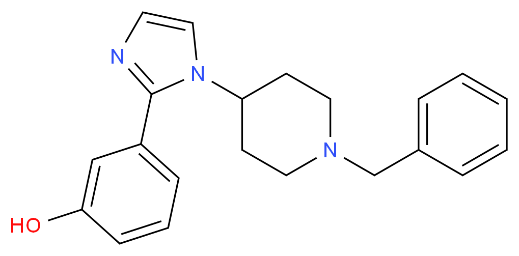 3-[1-(1-benzylpiperidin-4-yl)-1H-imidazol-2-yl]phenol_分子结构_CAS_)