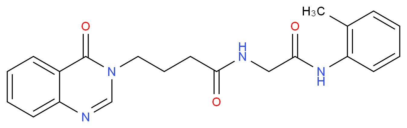 N-{2-[(2-methylphenyl)amino]-2-oxoethyl}-4-(4-oxoquinazolin-3(4H)-yl)butanamide_分子结构_CAS_)