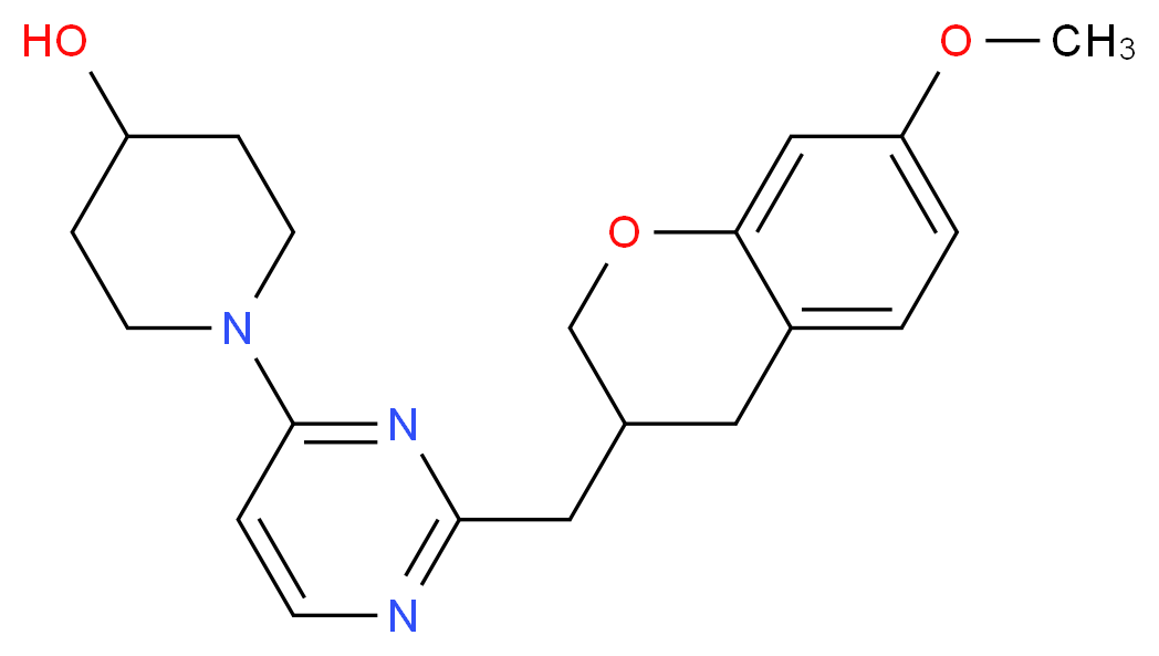 1-{2-[(7-methoxy-3,4-dihydro-2H-chromen-3-yl)methyl]pyrimidin-4-yl}piperidin-4-ol_分子结构_CAS_)