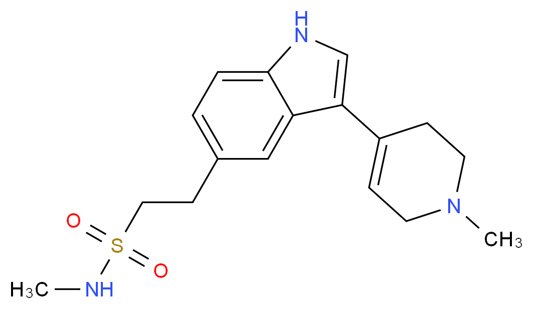 N-methyl-2-[3-(1-methyl-1,2,3,6-tetrahydropyridin-4-yl)-1H-indol-5-yl]ethane-1-sulfonamide_分子结构_CAS_121679-20-7