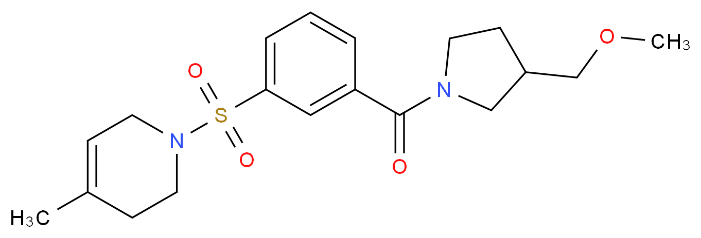 1-[(3-{[3-(methoxymethyl)pyrrolidin-1-yl]carbonyl}phenyl)sulfonyl]-4-methyl-1,2,3,6-tetrahydropyridine_分子结构_CAS_)