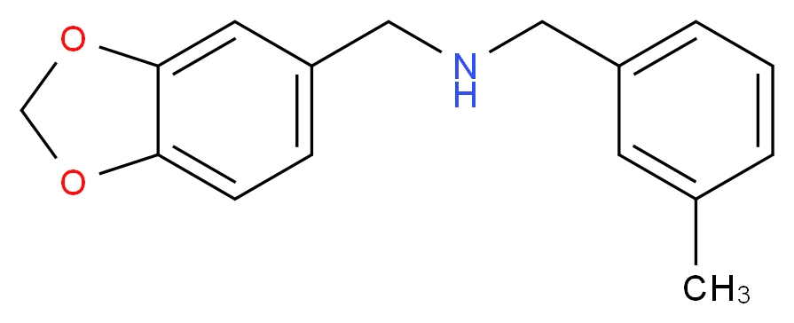 (2H-1,3-benzodioxol-5-ylmethyl)[(3-methylphenyl)methyl]amine_分子结构_CAS_418777-13-6