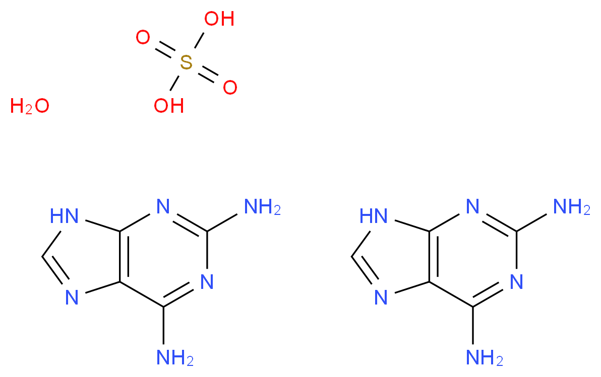 bis(9H-purine-2,6-diamine) sulfuric acid hydrate_分子结构_CAS_116295-72-8