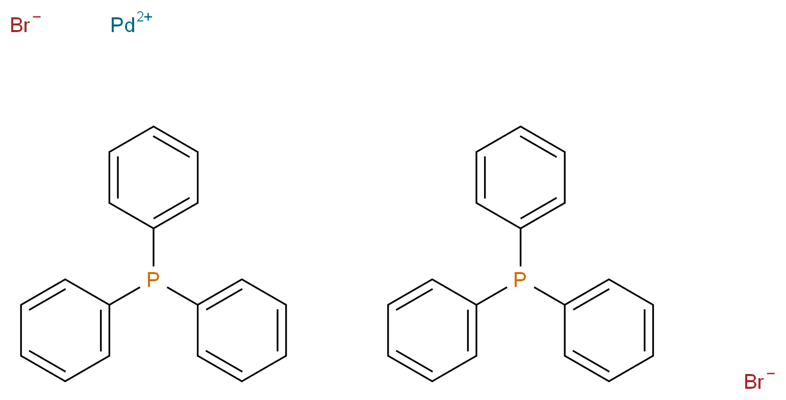 反式-二溴双(三苯基膦)钯(II)_分子结构_CAS_22180-53-6)