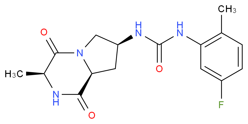N-(5-fluoro-2-methylphenyl)-N'-[(3S,7S,8aS)-3-methyl-1,4-dioxooctahydropyrrolo[1,2-a]pyrazin-7-yl]urea_分子结构_CAS_)