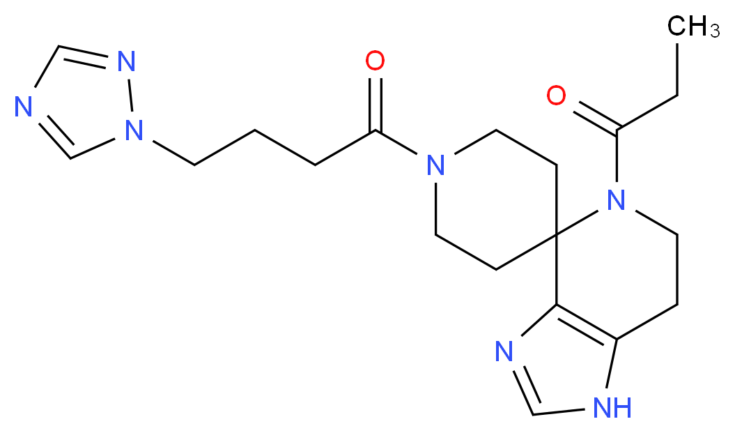 5-propionyl-1'-[4-(1H-1,2,4-triazol-1-yl)butanoyl]-1,5,6,7-tetrahydrospiro[imidazo[4,5-c]pyridine-4,4'-piperidine]_分子结构_CAS_)
