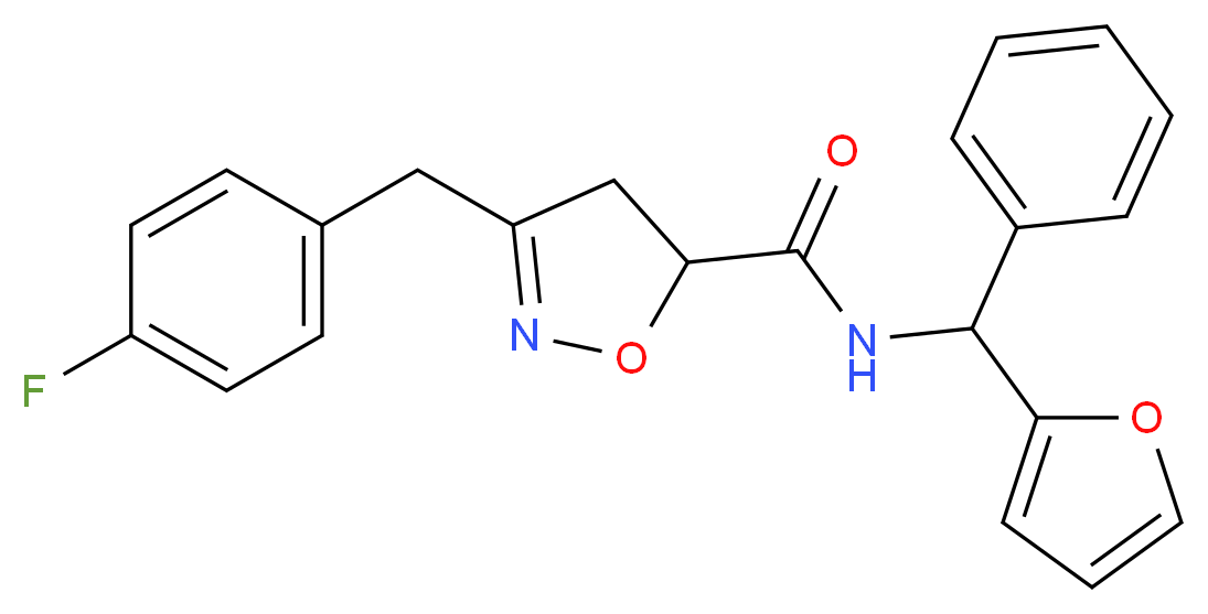 3-(4-fluorobenzyl)-N-[2-furyl(phenyl)methyl]-4,5-dihydro-5-isoxazolecarboxamide_分子结构_CAS_)