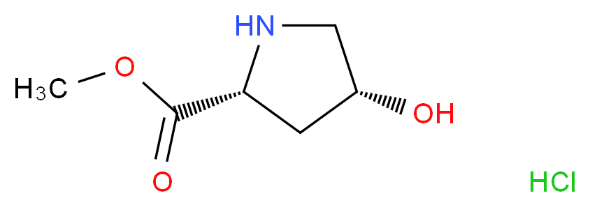 methyl (2R,4R)-4-hydroxypyrrolidine-2-carboxylate hydrochloride_分子结构_CAS_40216-83-9