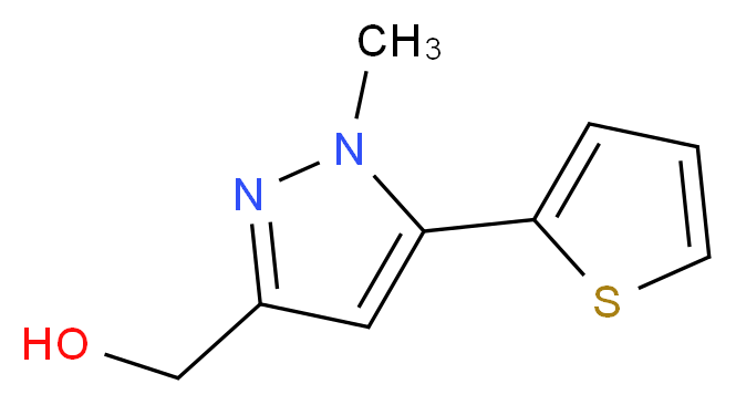 (1-Methyl-5-thien-2-yl-1H-pyrazol-3-yl)methanol 97%_分子结构_CAS_879896-47-6)