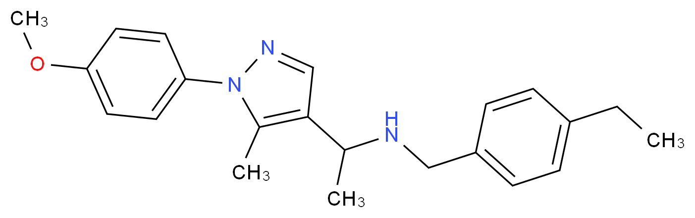 (4-ethylbenzyl){1-[1-(4-methoxyphenyl)-5-methyl-1H-pyrazol-4-yl]ethyl}amine_分子结构_CAS_)