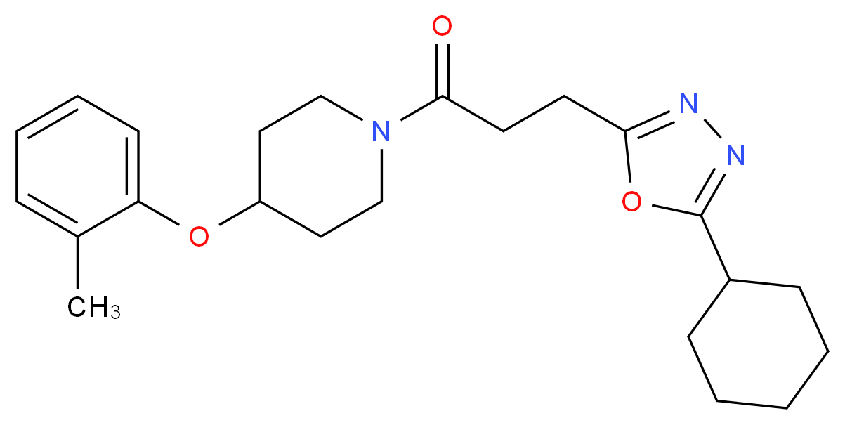1-[3-(5-cyclohexyl-1,3,4-oxadiazol-2-yl)propanoyl]-4-(2-methylphenoxy)piperidine_分子结构_CAS_)