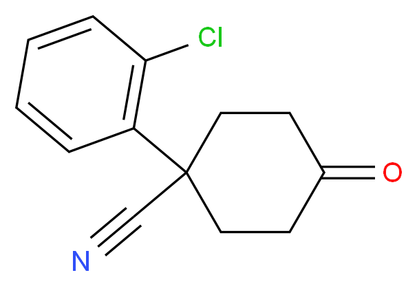 1-(2-Chlorophenyl)-4-oxocyclohexanecarbonitrile_分子结构_CAS_65618-88-4)