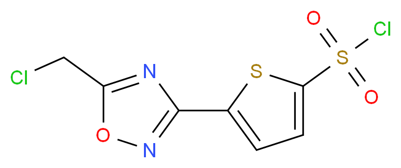 5-[5-(chloromethyl)-1,2,4-oxadiazol-3-yl]-2-thiophenesulphonyl chloride_分子结构_CAS_423768-39-2)