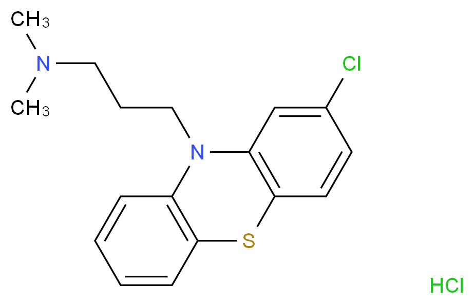 3-(2-chloro-10H-phenothiazin-10-yl)-N,N-dimethylpropan-1-amine hydrochloride_分子结构_CAS_)