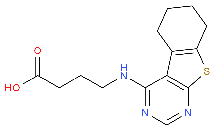 4-(5,6,7,8-Tetrahydro-benzo[4,5]thieno[2,3-d]-pyrimidin-4-ylamino)-butyric acid_分子结构_CAS_)