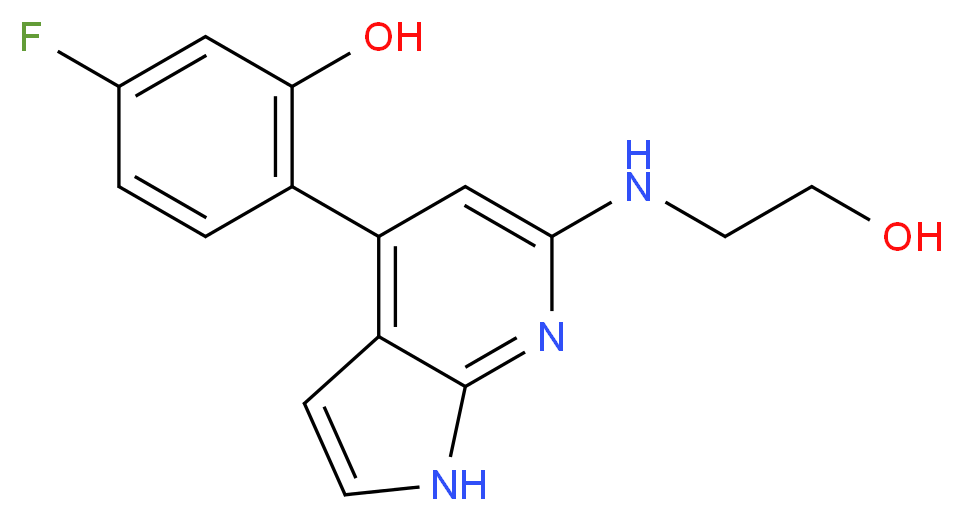 5-fluoro-2-{6-[(2-hydroxyethyl)amino]-1H-pyrrolo[2,3-b]pyridin-4-yl}phenol_分子结构_CAS_)