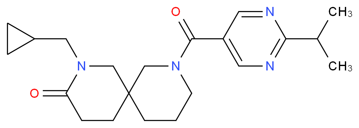 2-(cyclopropylmethyl)-8-[(2-isopropyl-5-pyrimidinyl)carbonyl]-2,8-diazaspiro[5.5]undecan-3-one_分子结构_CAS_)