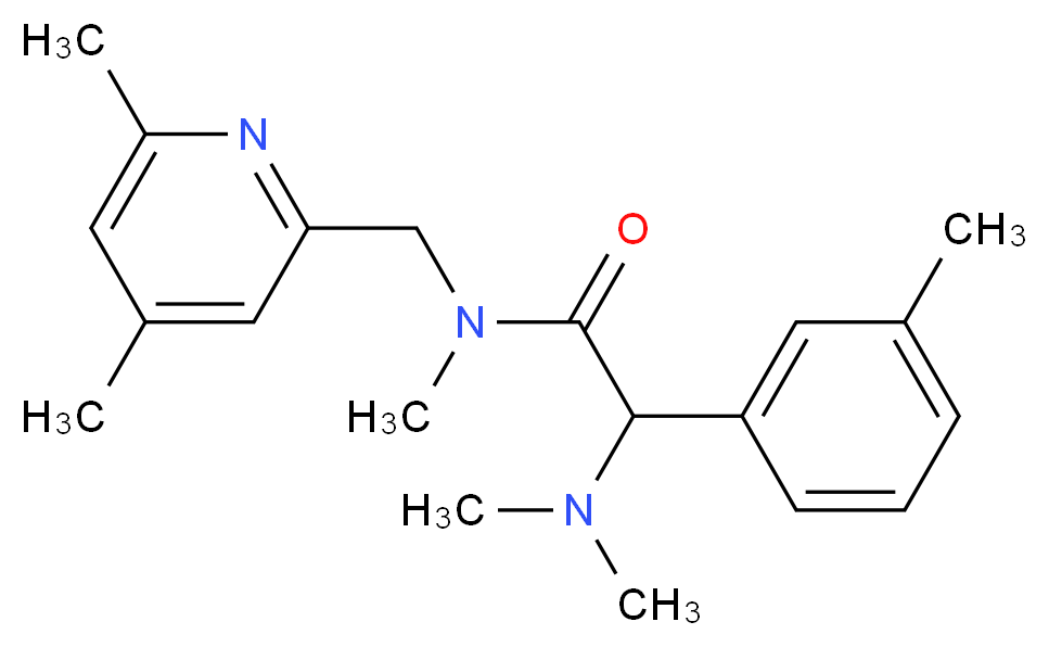 2-(dimethylamino)-N-[(4,6-dimethyl-2-pyridinyl)methyl]-N-methyl-2-(3-methylphenyl)acetamide_分子结构_CAS_)