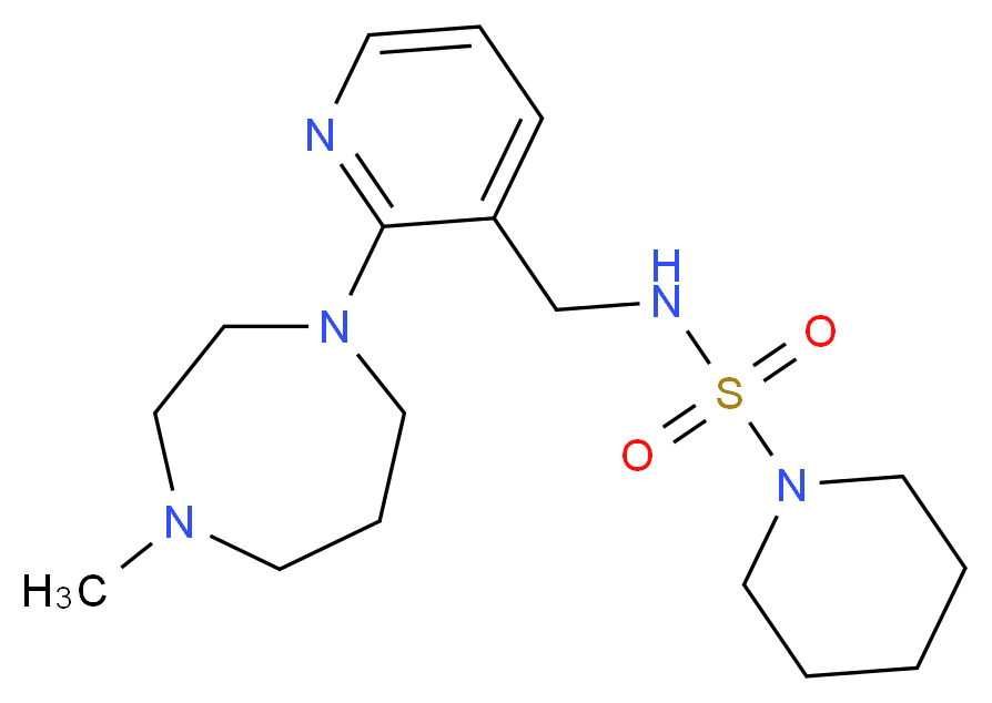 N-{[2-(4-methyl-1,4-diazepan-1-yl)-3-pyridinyl]methyl}-1-piperidinesulfonamide_分子结构_CAS_)