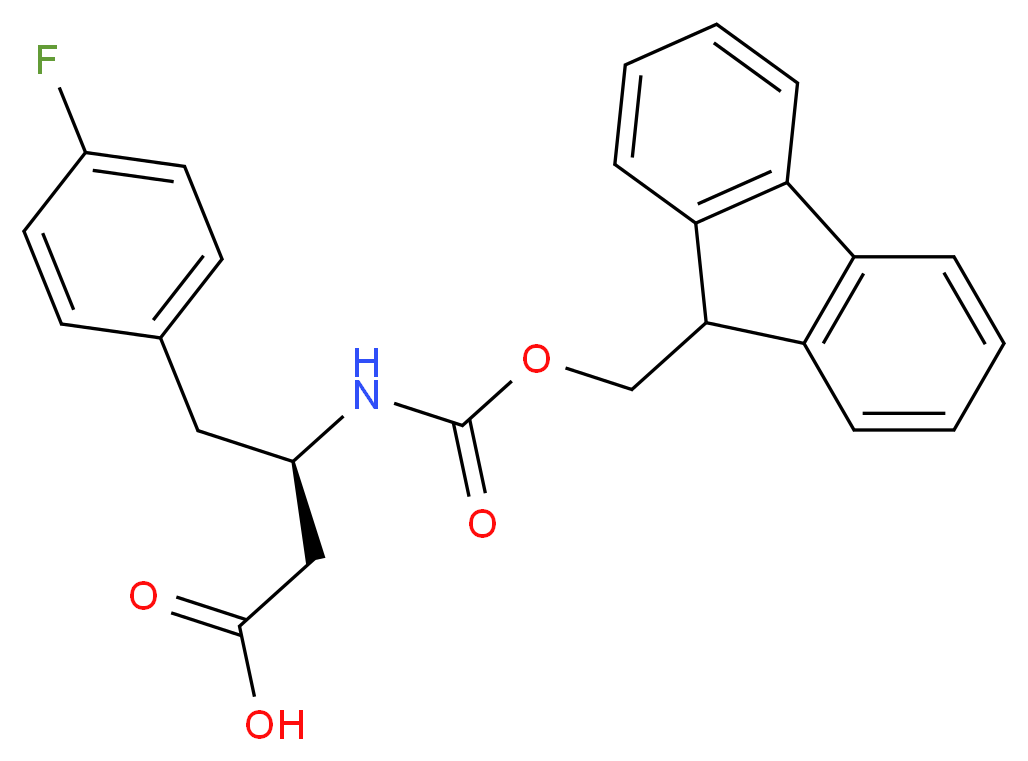 (R)-Fmoc-4-氟-β-Homophe-OH_分子结构_CAS_331763-70-3)