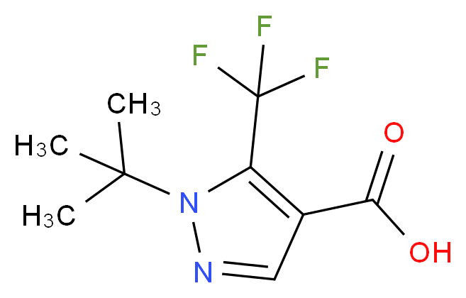 1-tert-butyl-5-(trifluoromethyl)-1H-pyrazole-4-carboxylic acid_分子结构_CAS_142818-02-8)