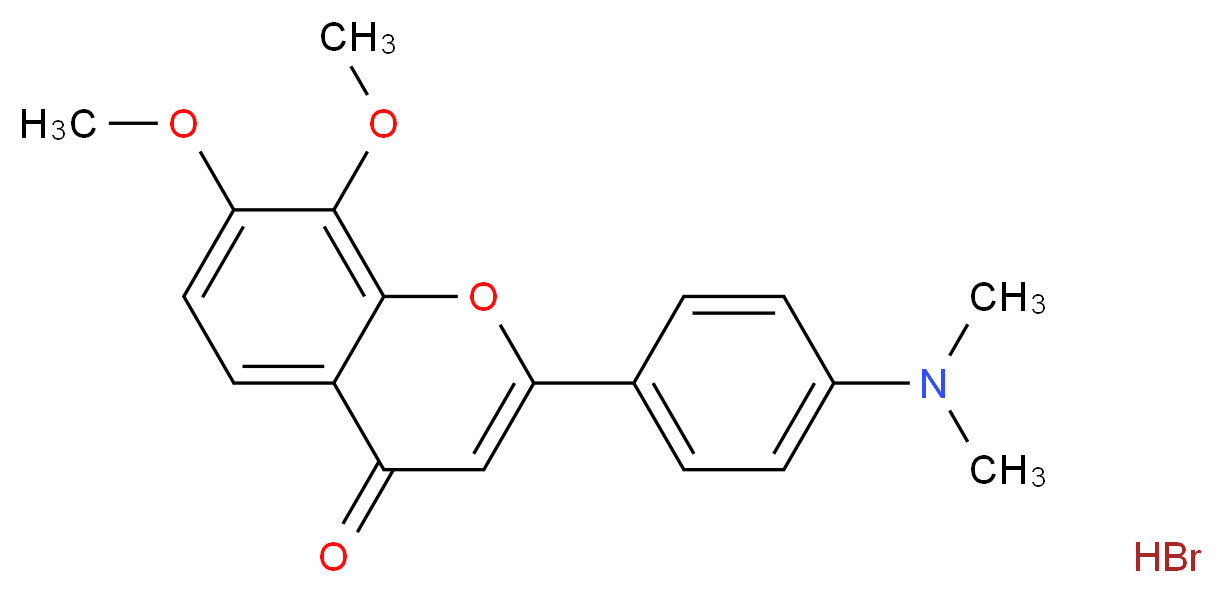 2-[4-(dimethylamino)phenyl]-7,8-dimethoxy-4H-chromen-4-one hydrobromide_分子结构_CAS_1205548-03-3