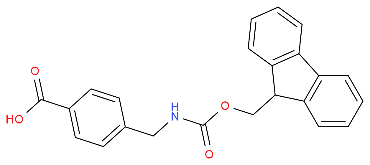 4-({[(9H-fluoren-9-ylmethoxy)carbonyl]amino}methyl)benzoic acid_分子结构_CAS_164470-64-8